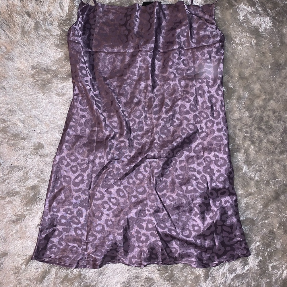 Lavender animal print slip dress